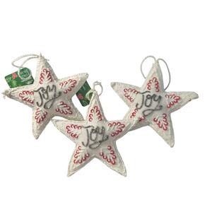 World Market Joy Embroidered Star Ornaments